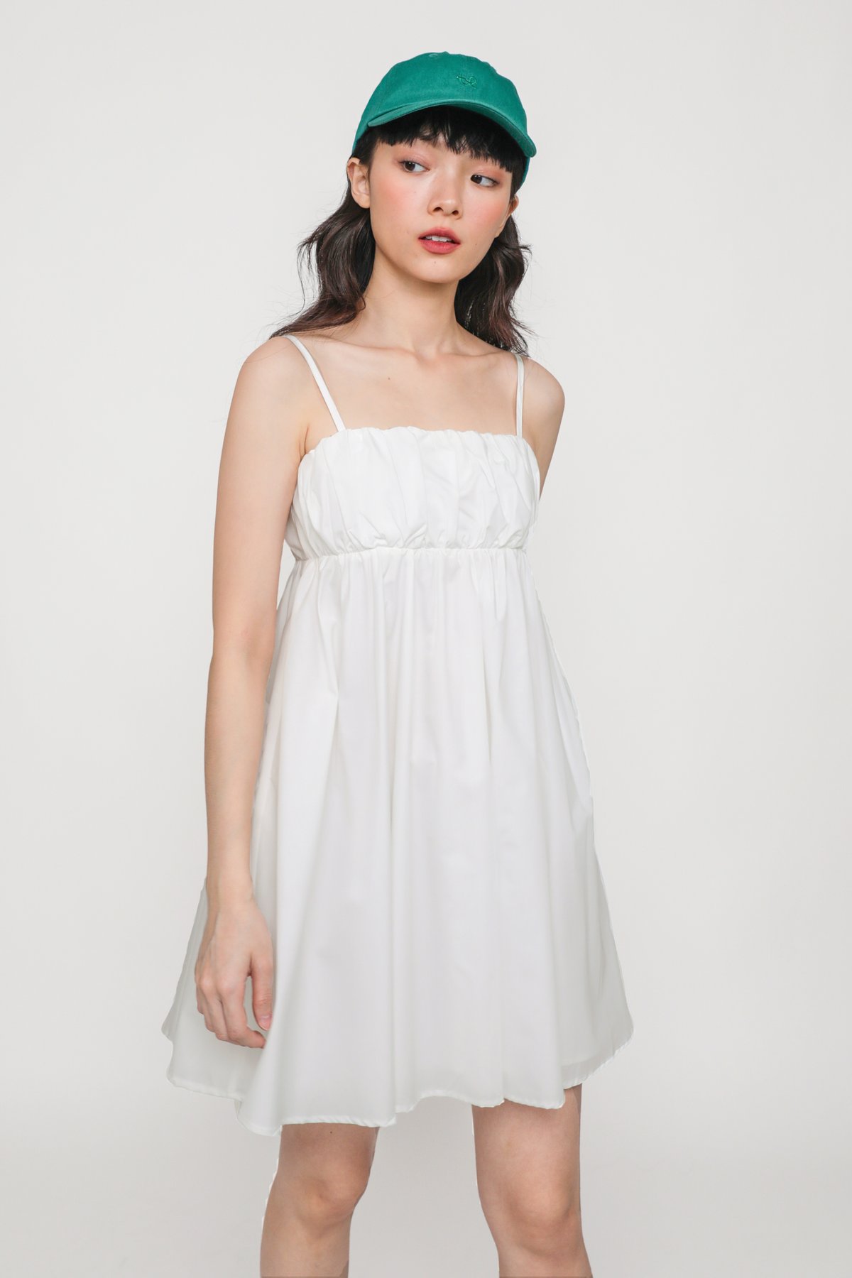 Atlantis Puffy Babydoll Dress (White)