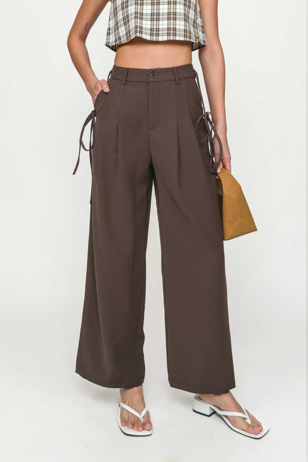 Maverick Pleated Pants (Brown)