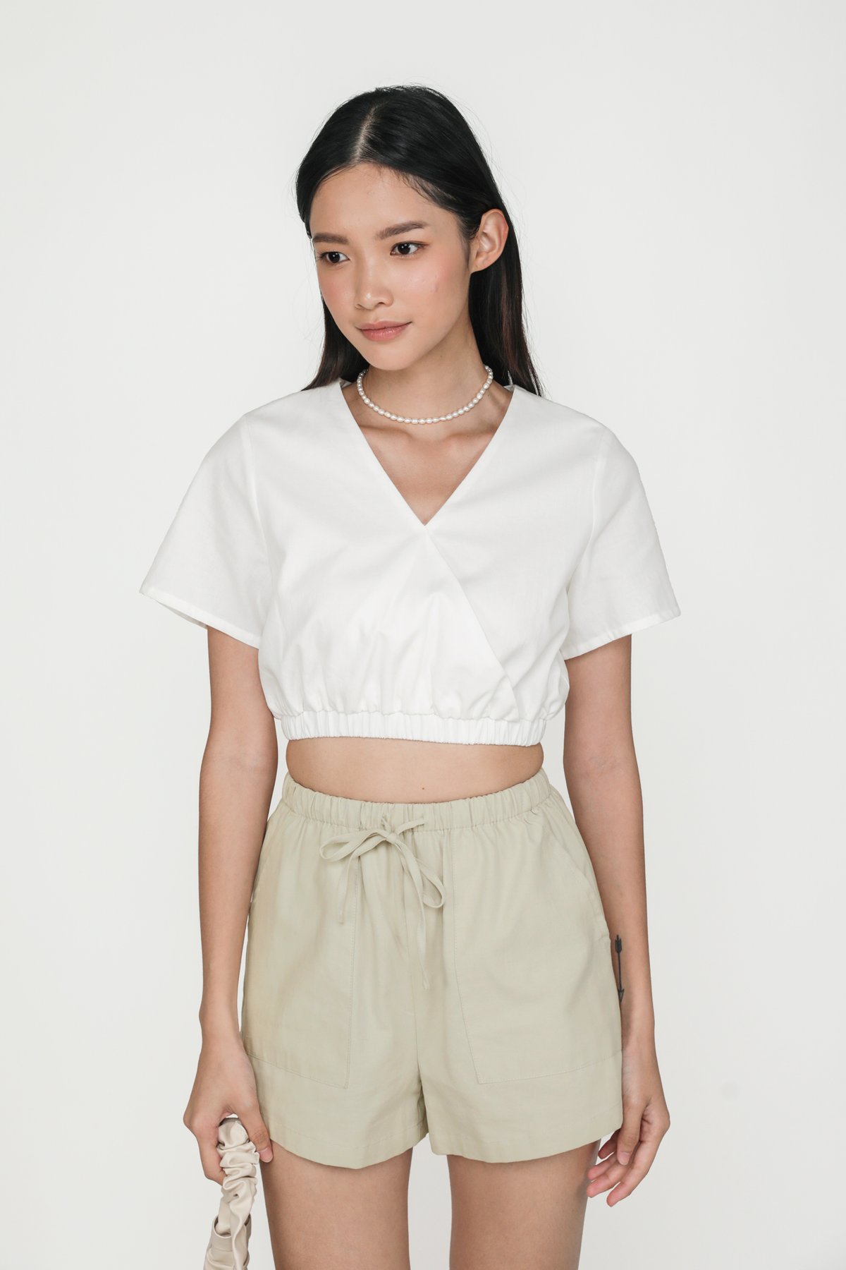 Brie Wrap Front Top (White)