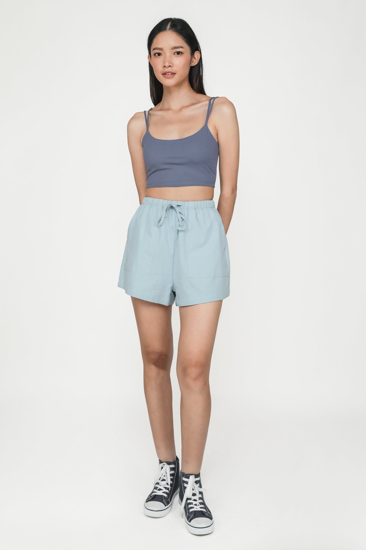 Constance Double Strap Padded Top (Dusty Blue)