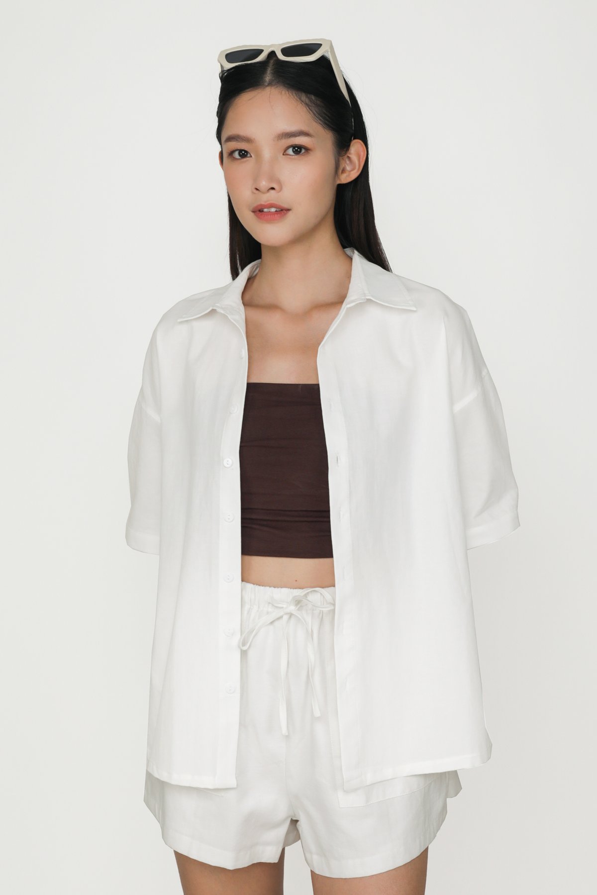 Kai Linen Boyfriend Shirt (White)