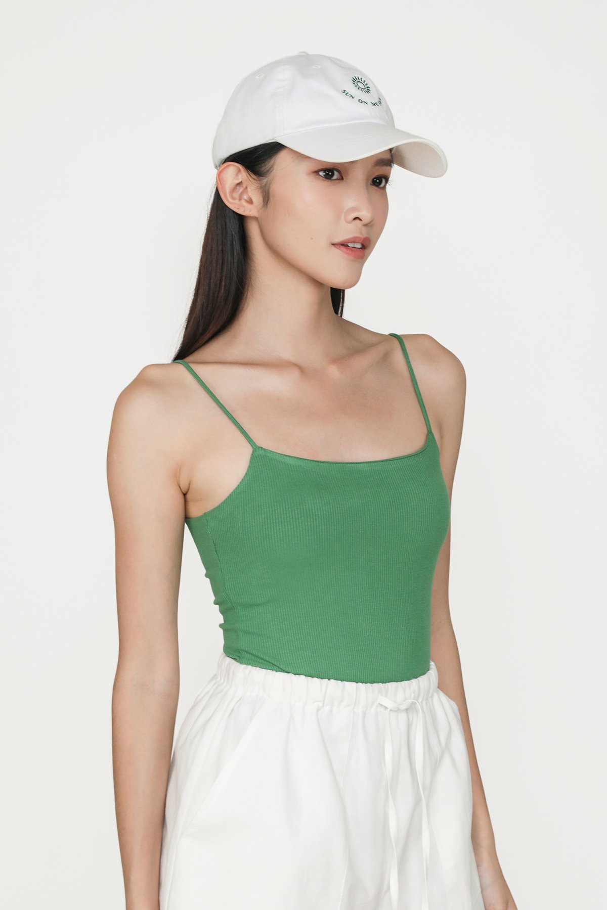 Madrid Ribbed Padded Top (Pine Green)