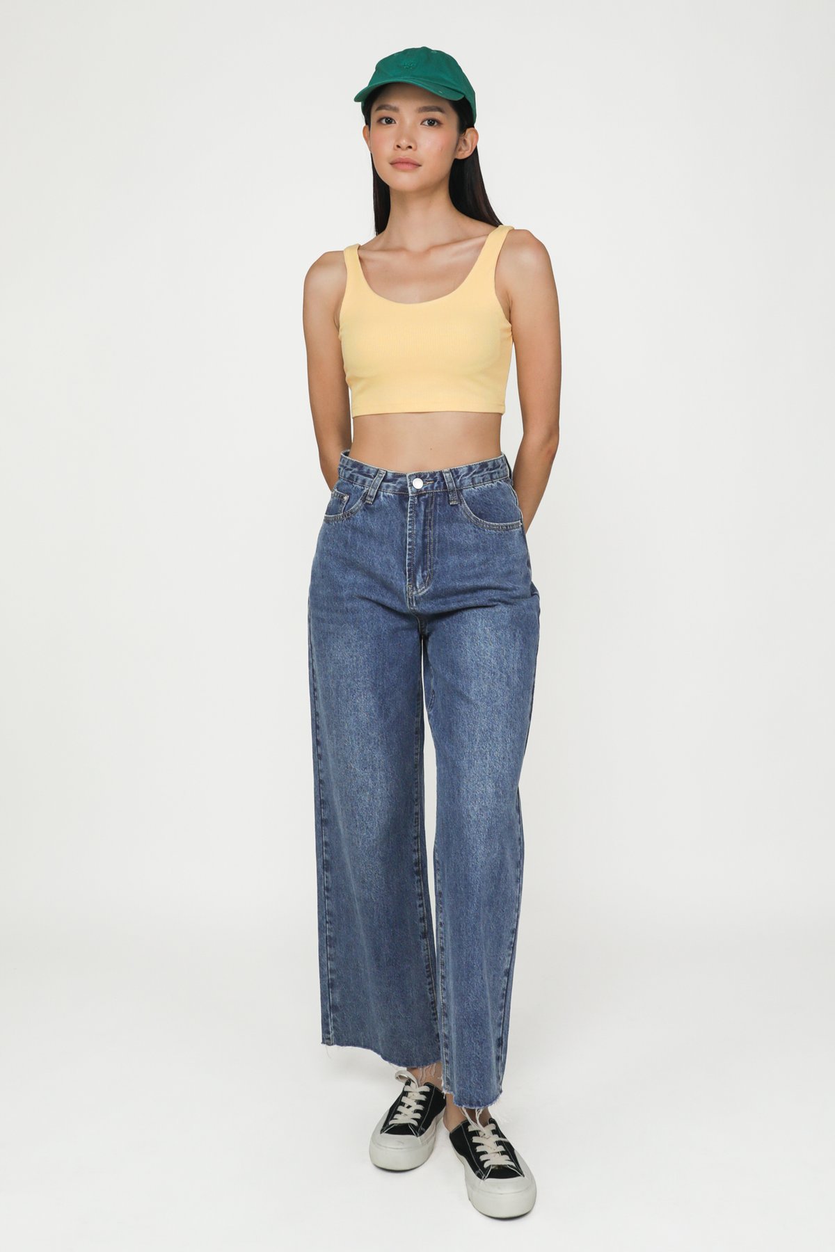 Rylie Ribbed Padded Top (Buttercup)