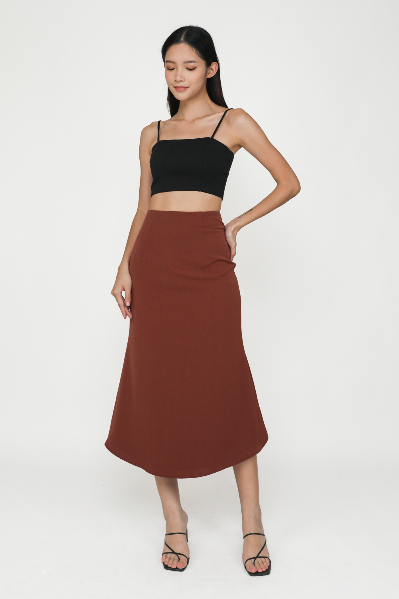 Fishtail on sale skirt brown