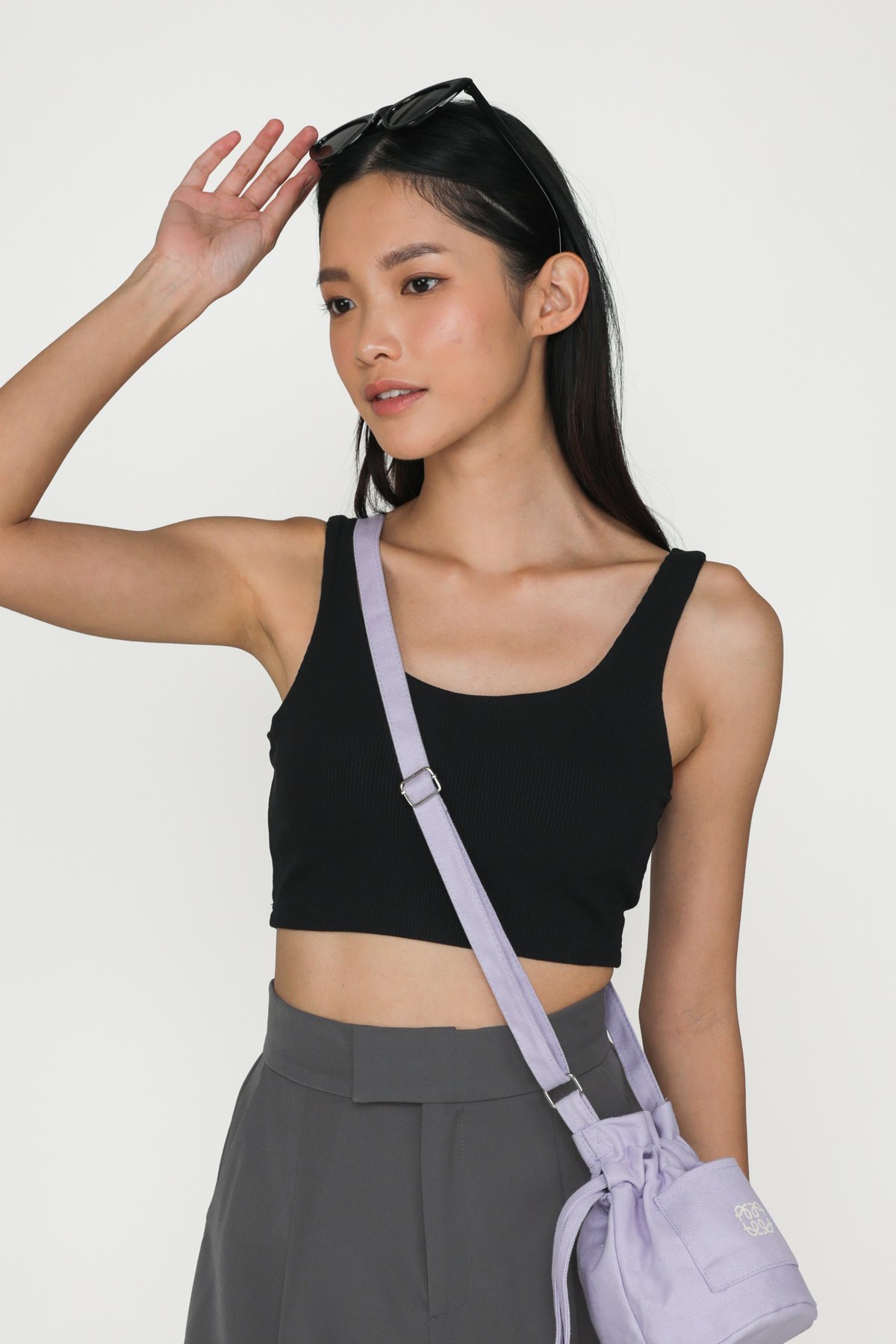 Rylie Ribbed Padded Top (Black)