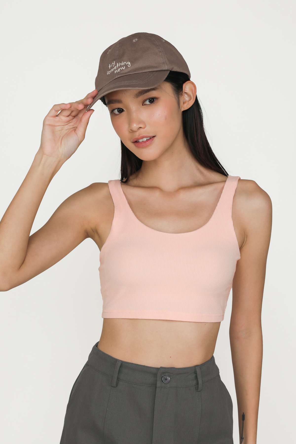 Rylie Ribbed Padded Top (Bubblegum Pink)