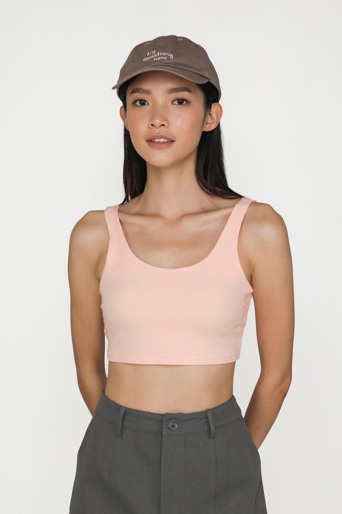 Rylie Ribbed Padded Top (Bubblegum Pink)