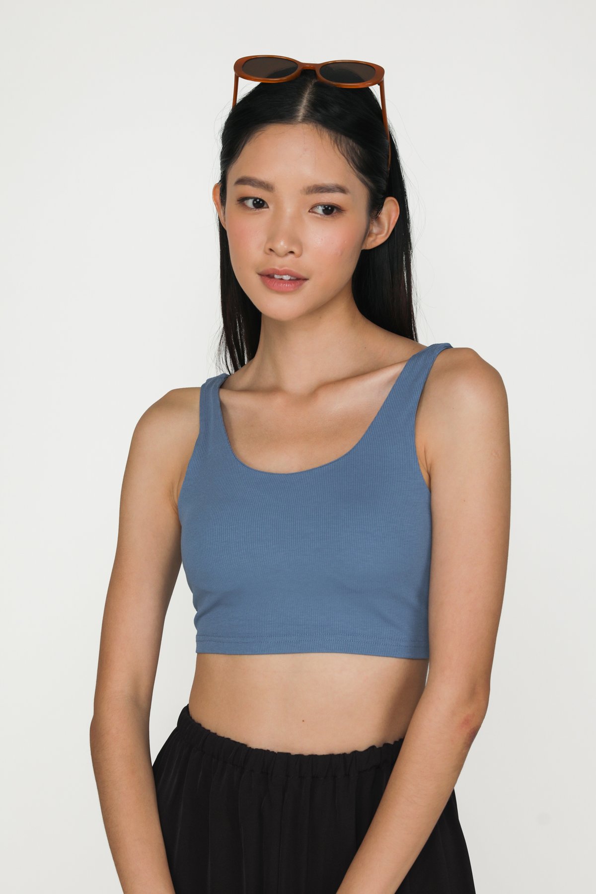 Rylie Ribbed Padded Top (Marine Blue)
