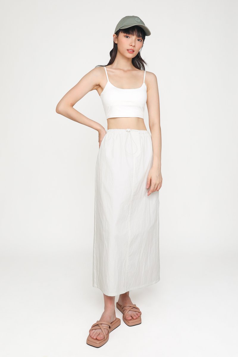 Edith U Neck Padded Top (White) | The Tinsel Rack