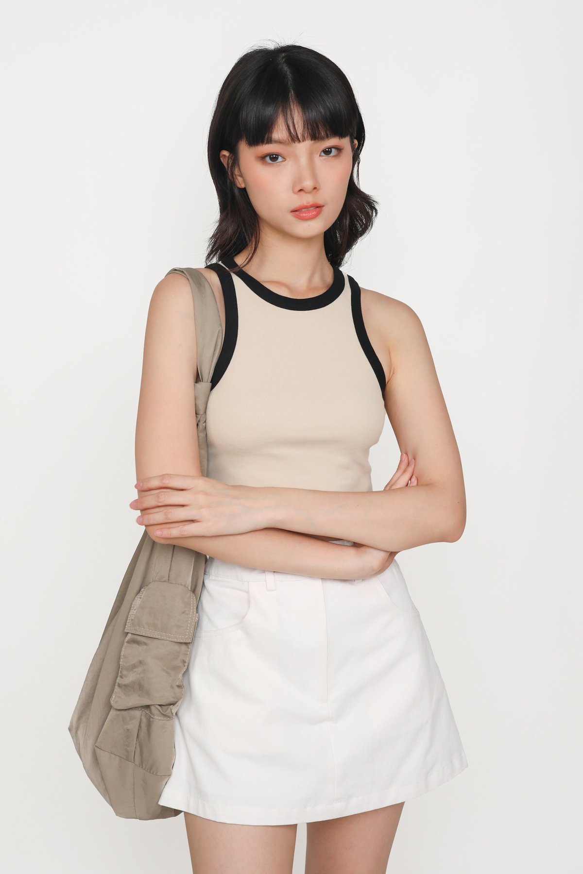 Bravo Racercut Top (Sand/Black)