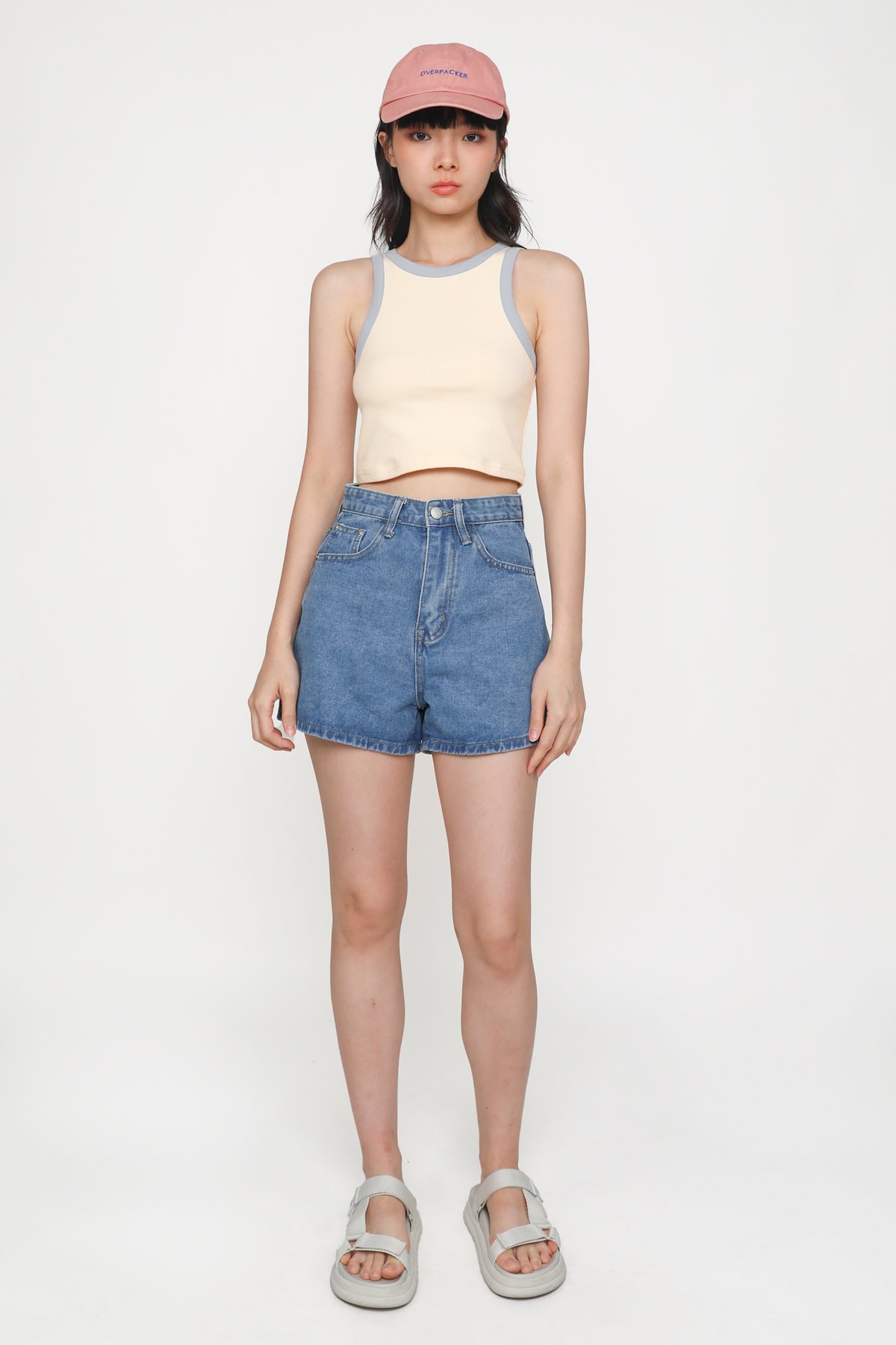 Bravo Racercut Top (Cream/Blue)