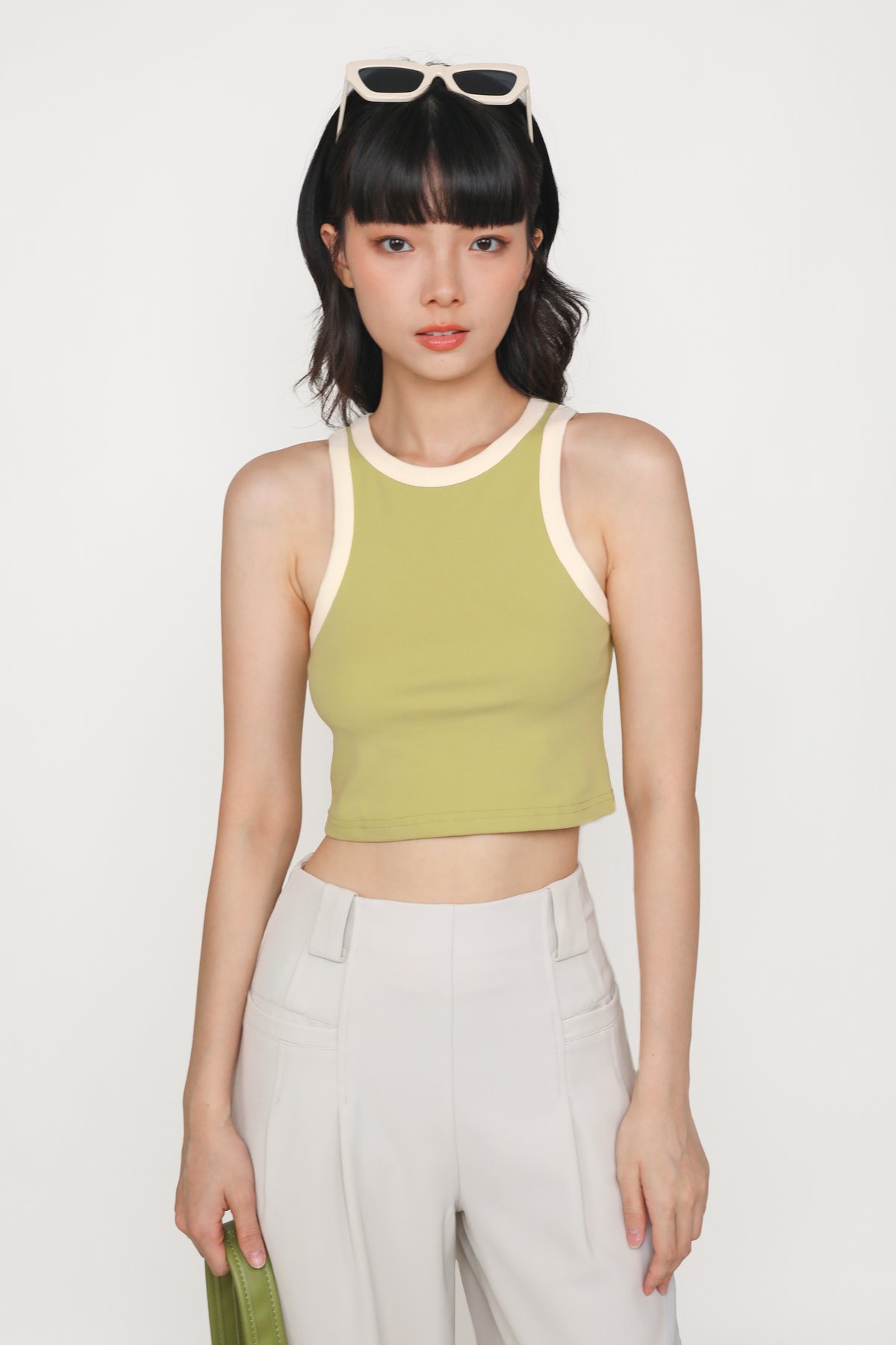 Bravo Racercut Top (Matcha/Cream)