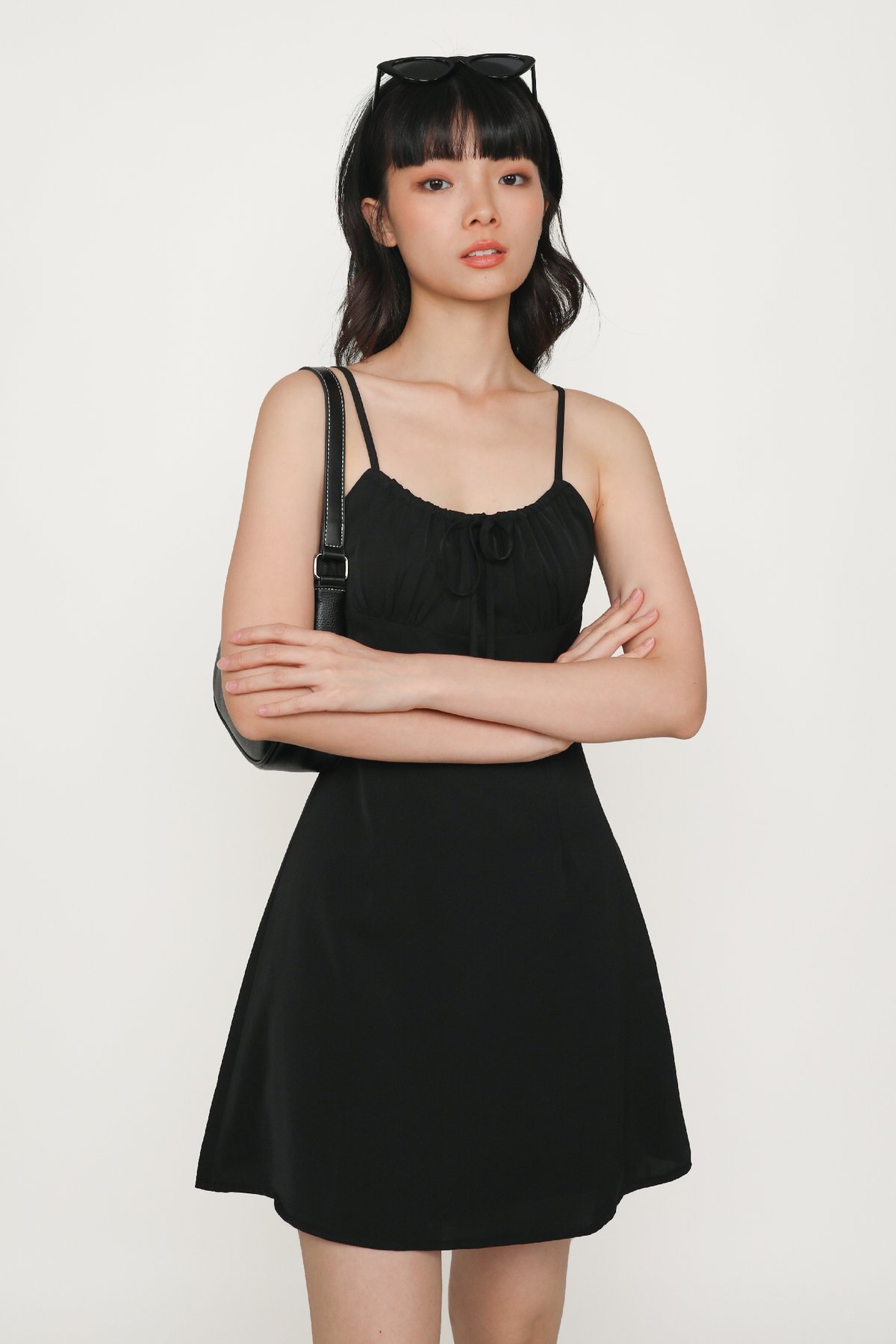 Carrissa Ruched Front Dress (Black)
