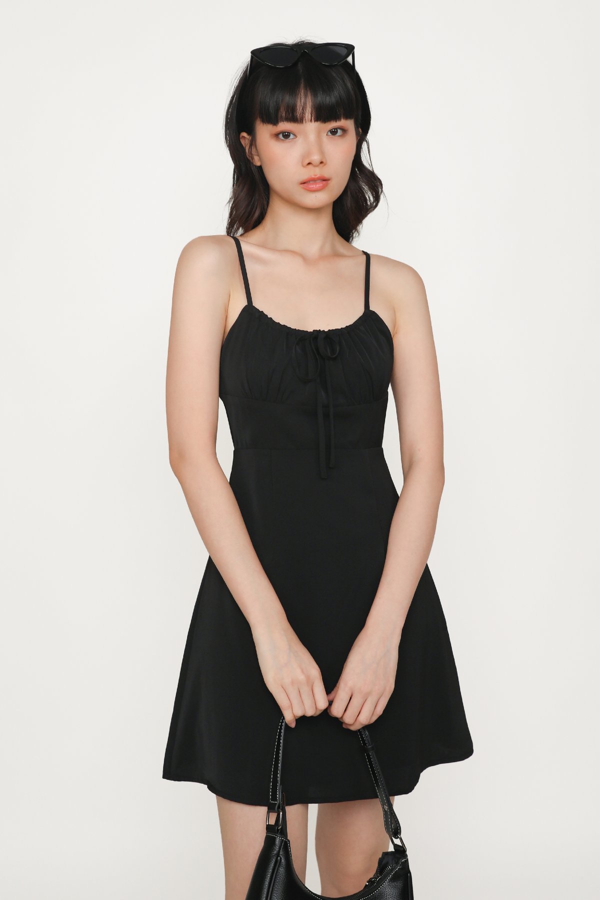 Carrissa Ruched Front Dress (Black)