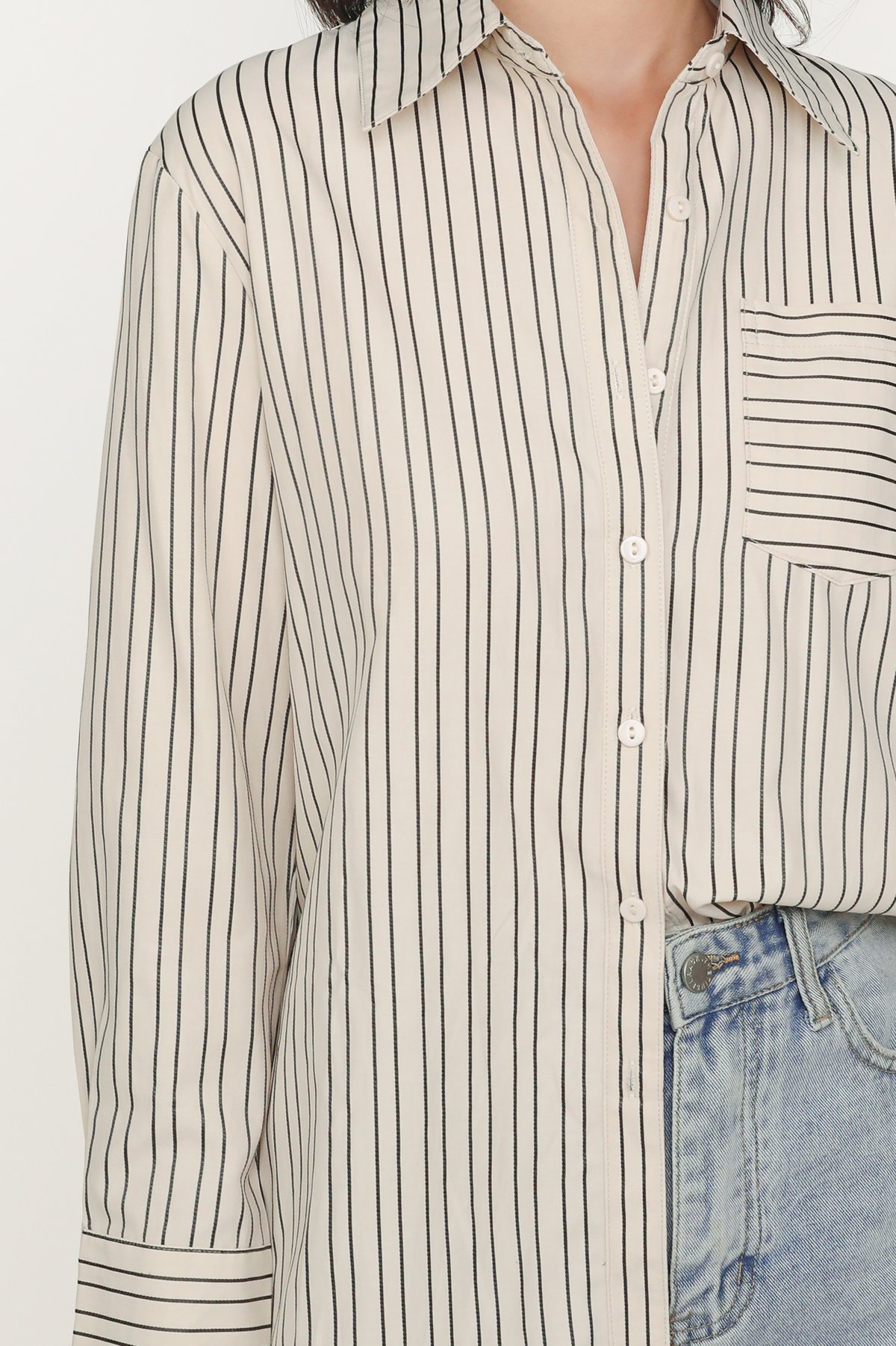Dylan Relaxed Shirt (Beige Stripes)