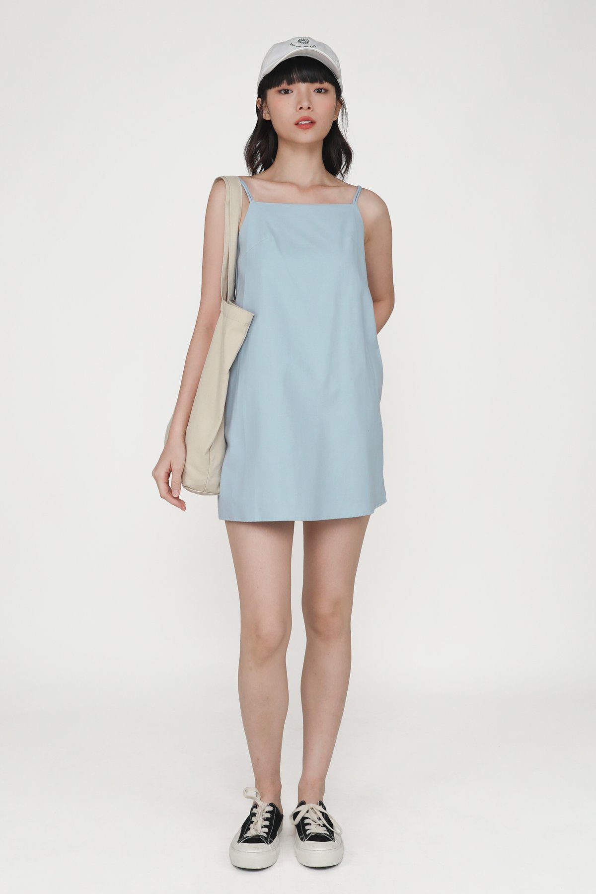 Ambrose Linen Basic Dress (Blue)