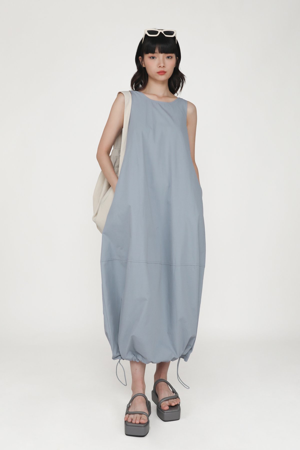 Anthea Parachute Maxi Dress (Misty Blue)