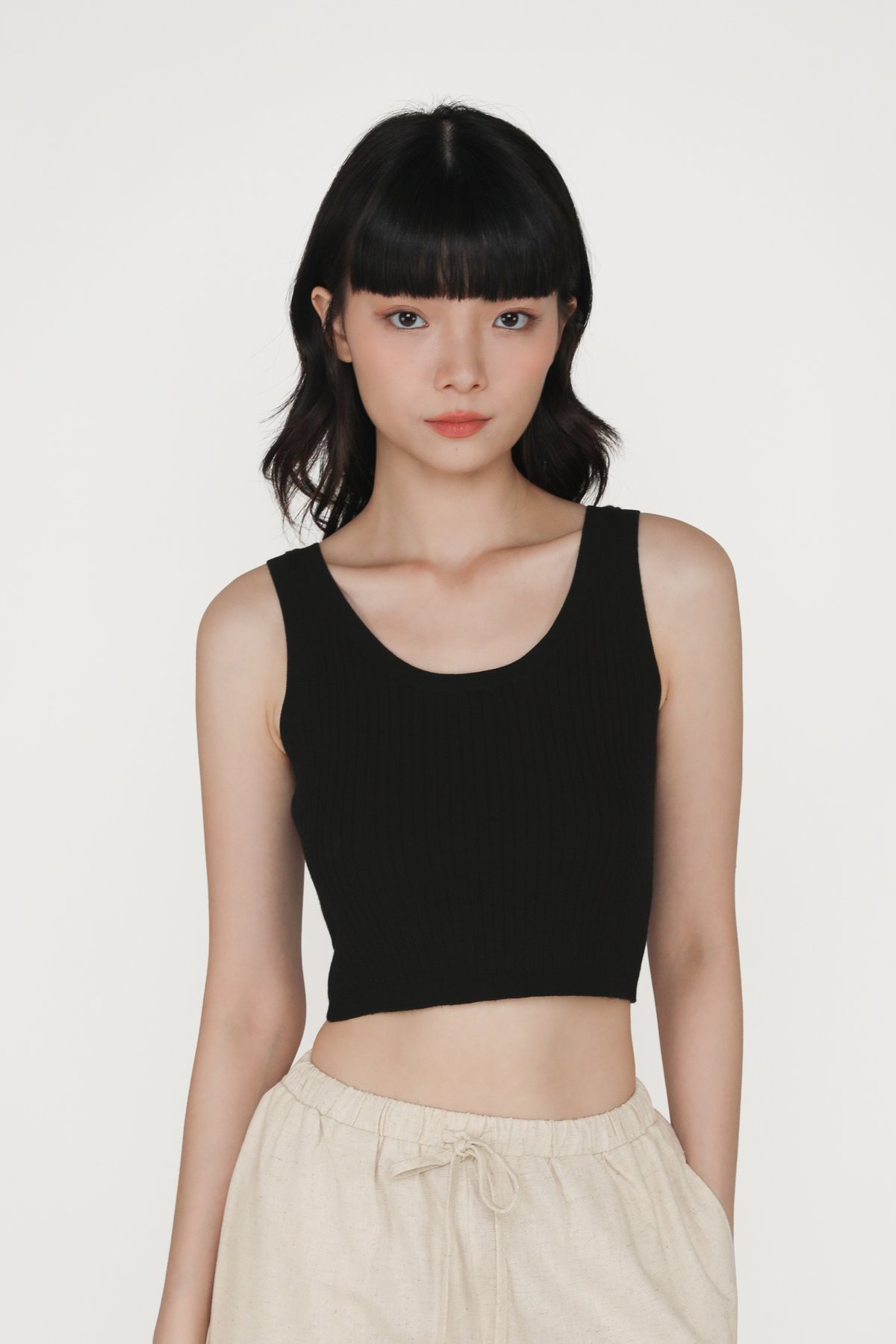 Coreen Knit Tank Top (Black)
