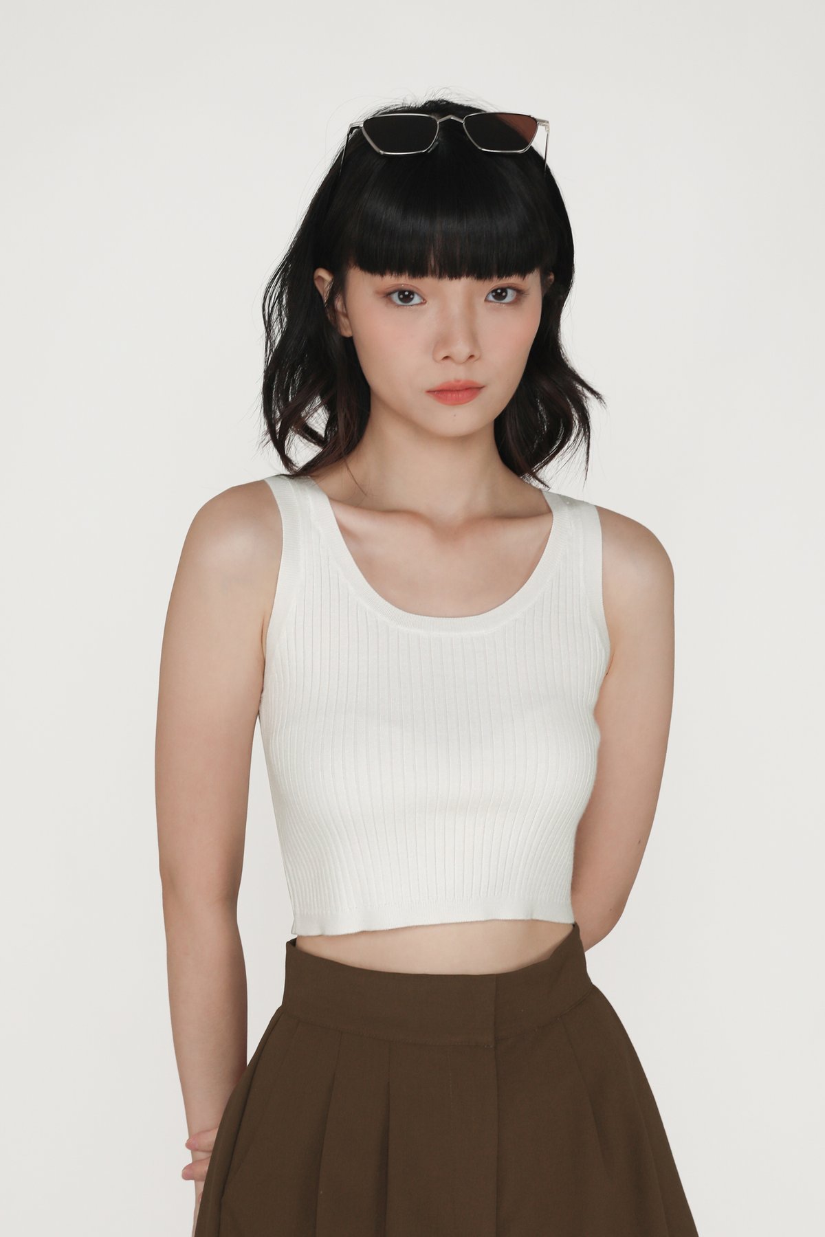 Coreen Knit Tank Top (White)