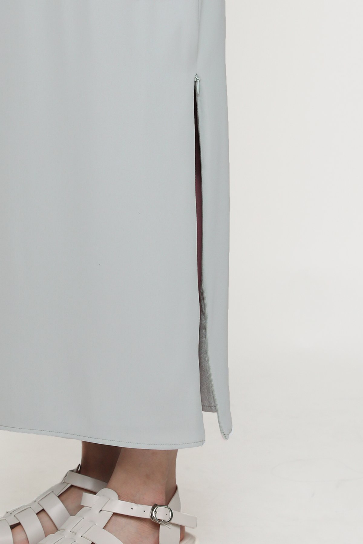 Lisse Tube Midi Dress (Light Grey)