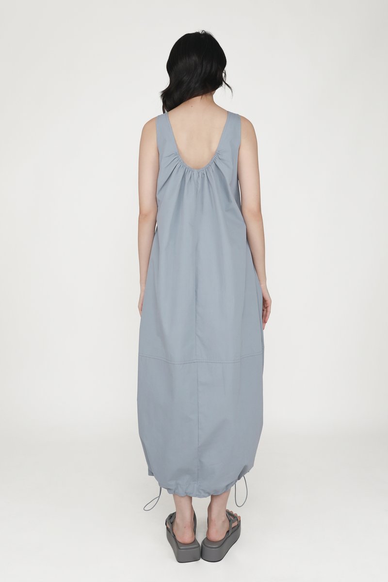 Anthea Parachute Maxi Dress (Misty Blue) | The Tinsel Rack