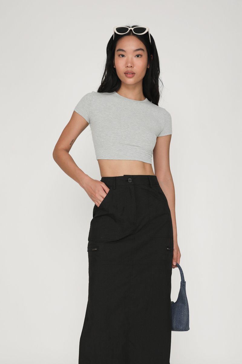 Jeanne Utility Maxi Skirt (Black) | The Tinsel Rack