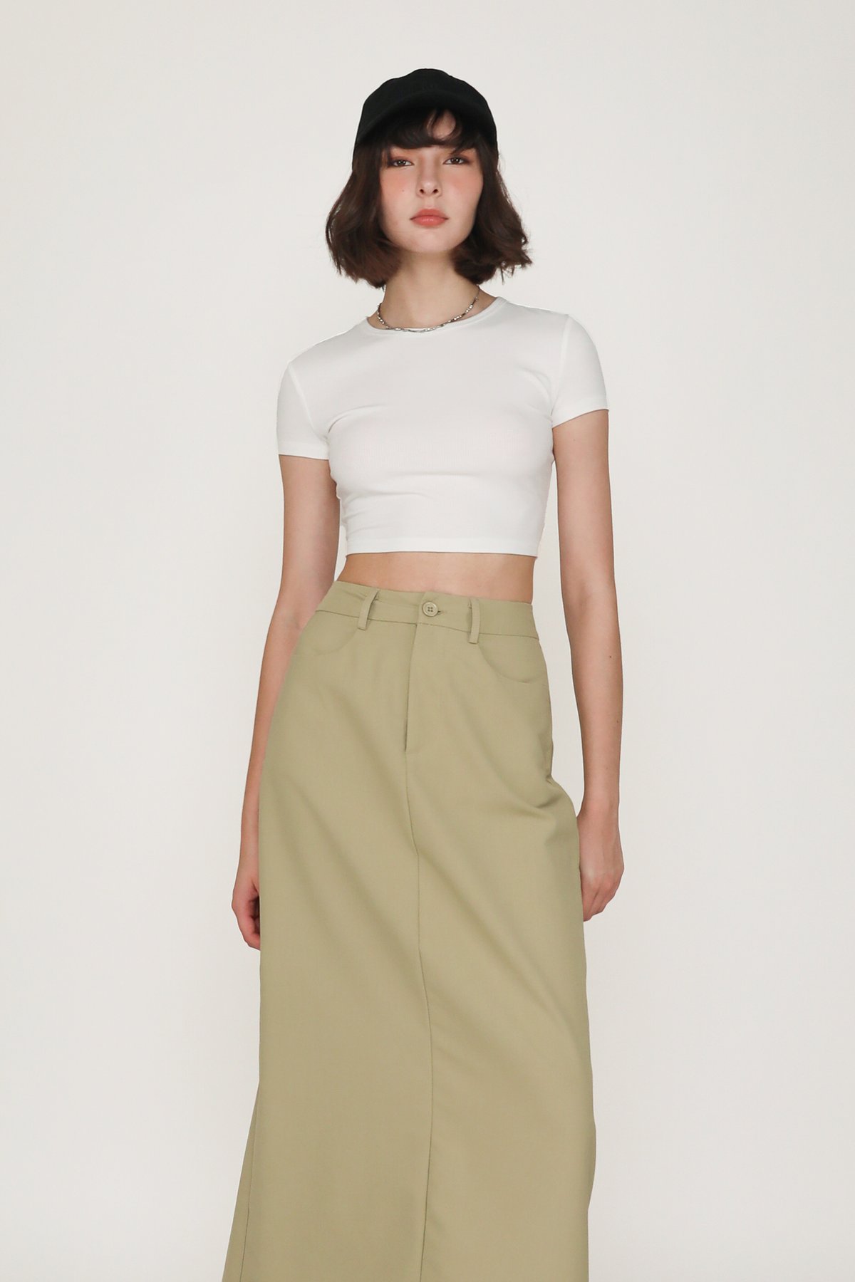 Petite Flyn Tailored Maxi Skirt (Pistachio)