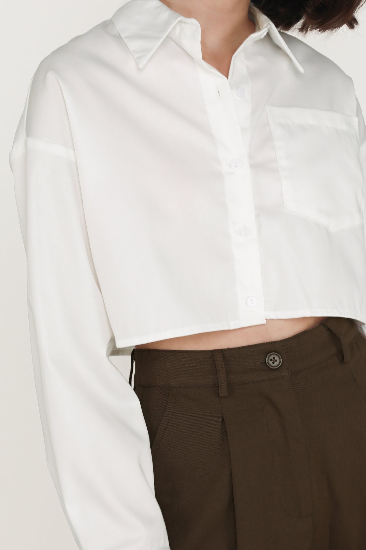 Sylvie Cropped Shirt (White)