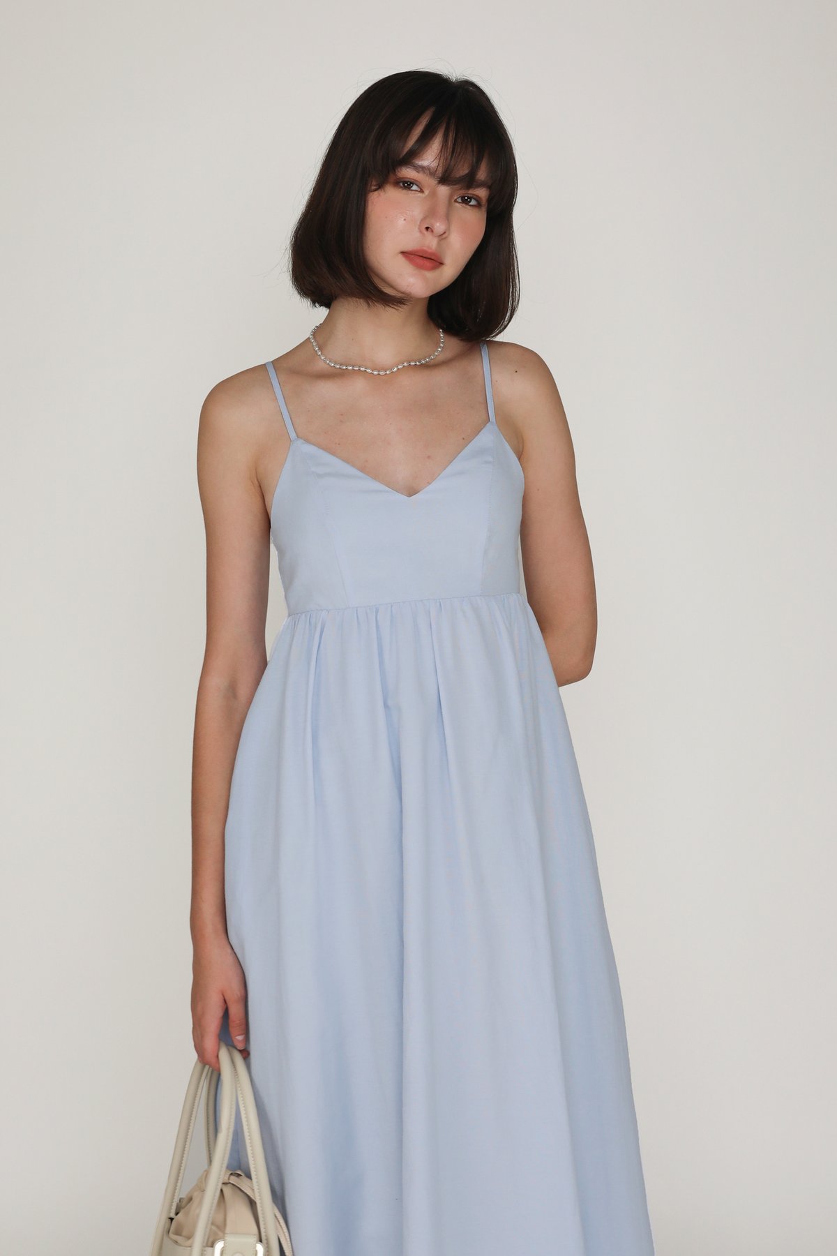 Sade Cotton Midi Dress (Blue)