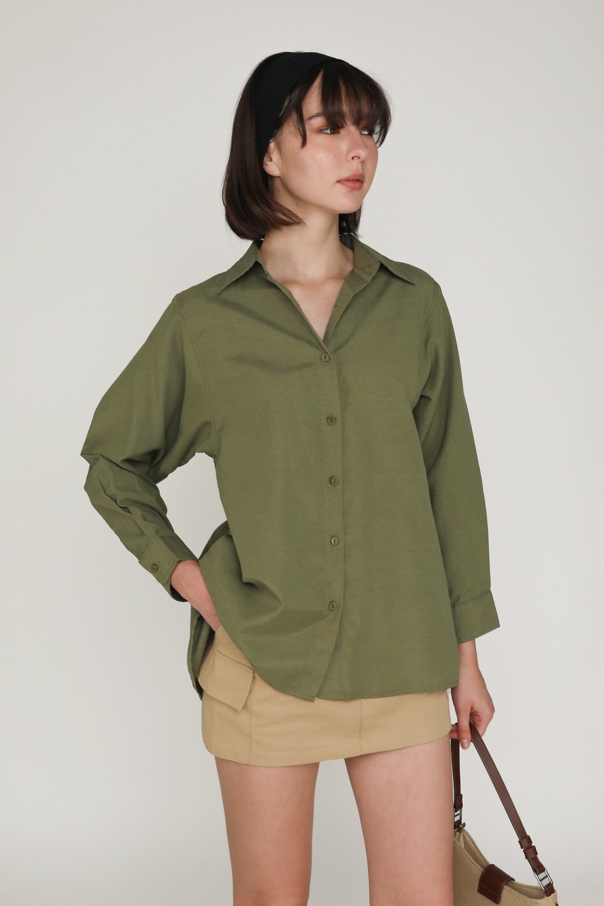 Silas Two Way Oversized Shirt (Olive)