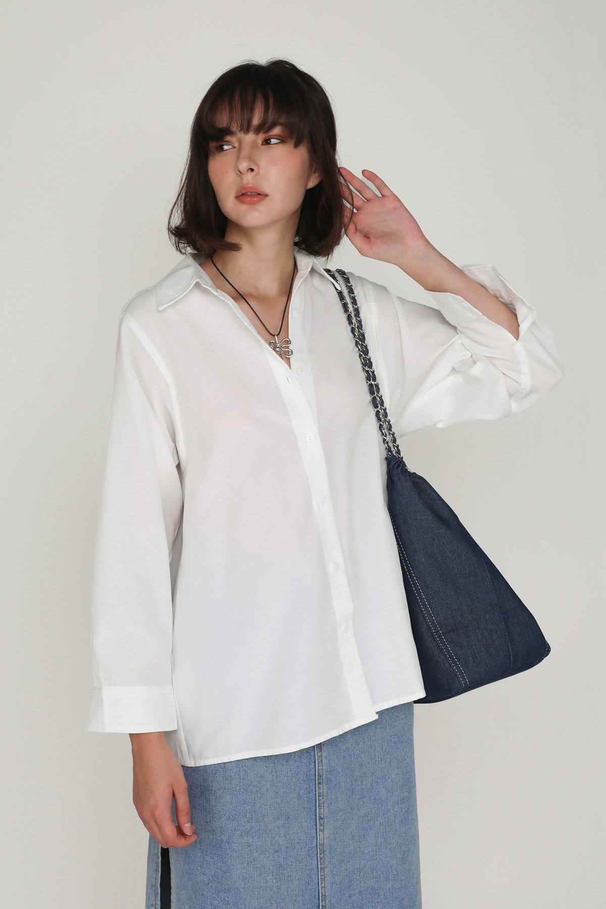 Silas Two Way Oversized Shirt (White)