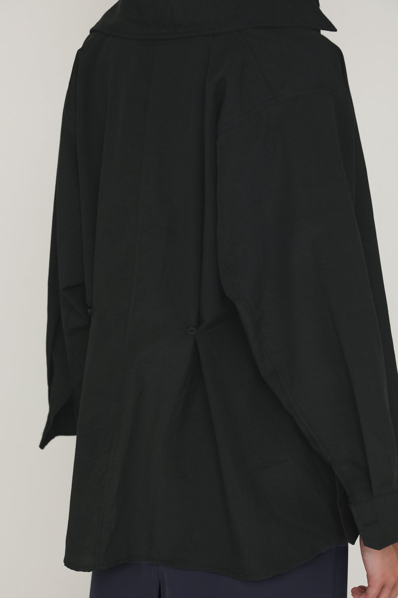 Silas Two Way Oversized Shirt (Black) | The Tinsel Rack