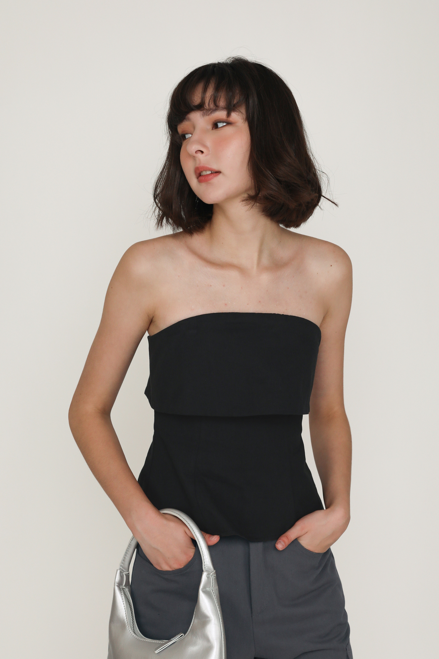 Black flowy best sale tube top