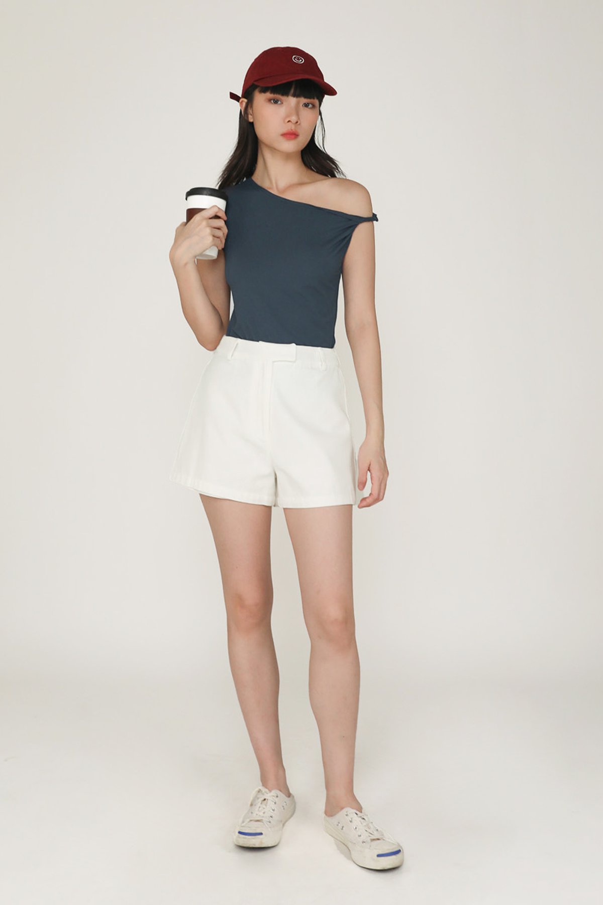 Isaac Hook Front Cotton Shorts (White)