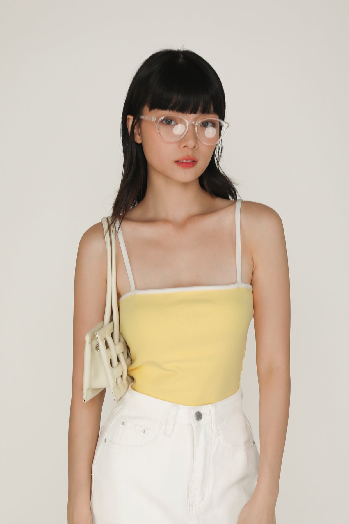 Miami Contrast Padded Top (Yellow/White)