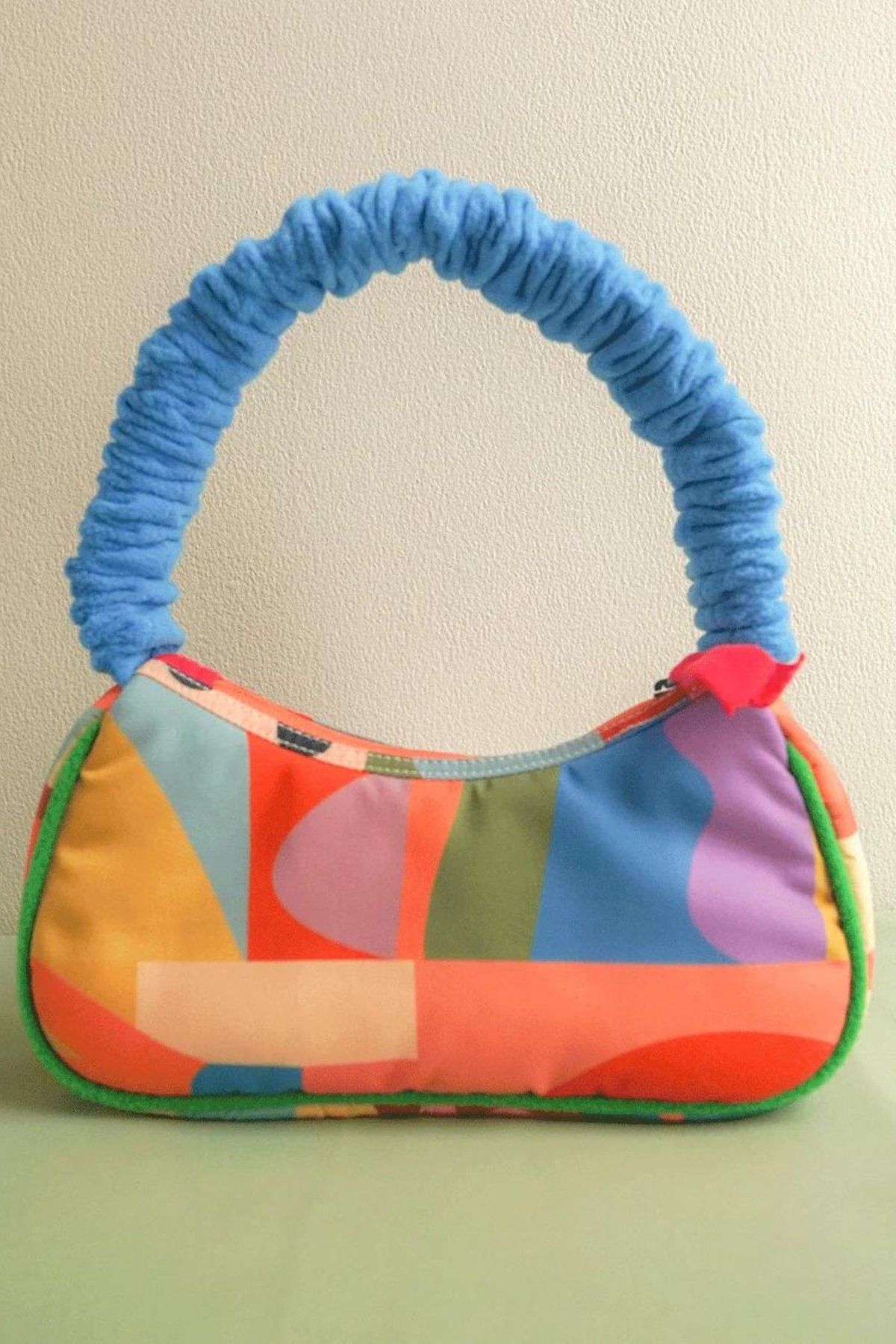 Smitten By Pattern (Upcycle x Heiguys Scrunchy Baguette Bag) - Blue 
