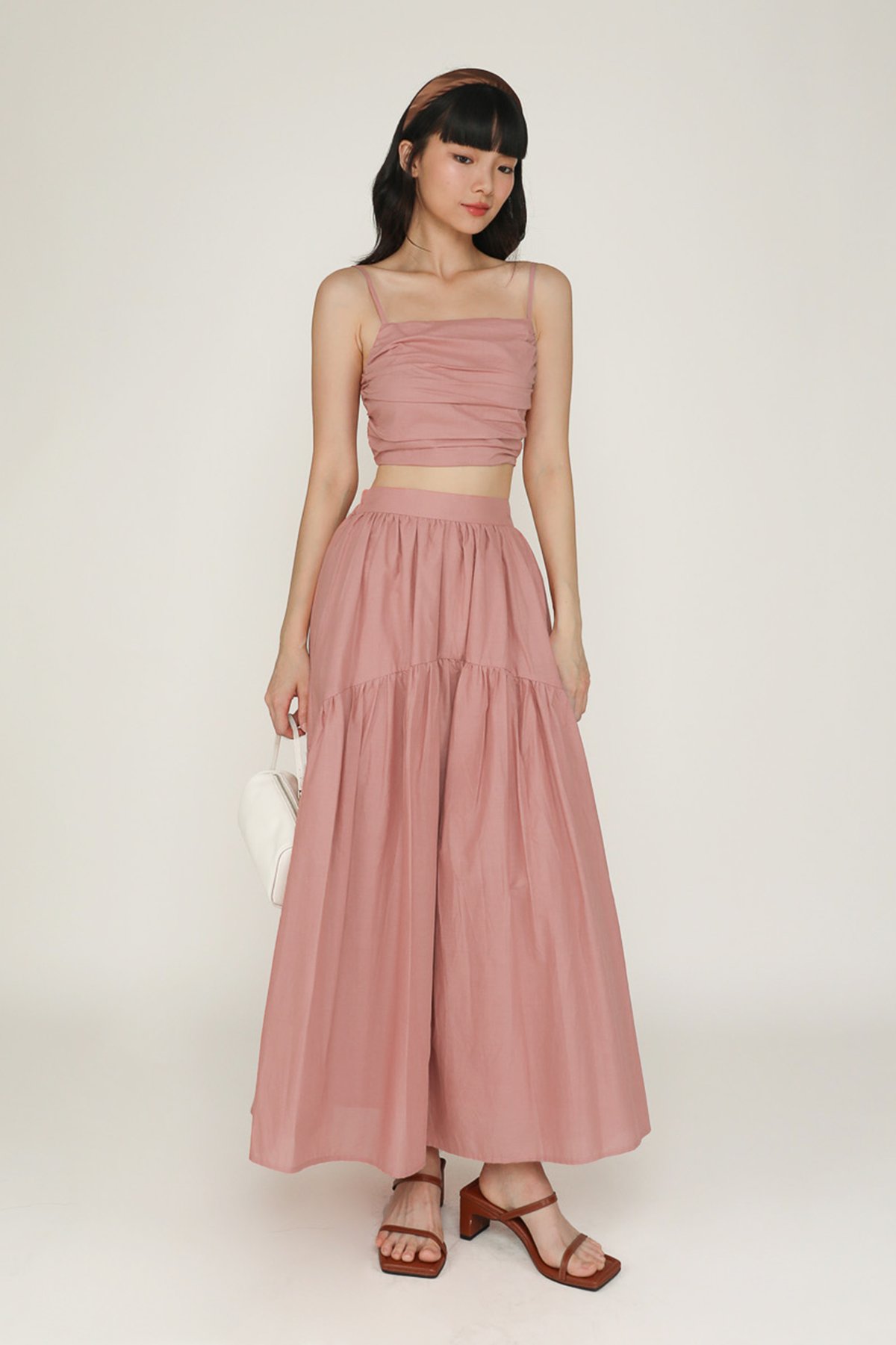 Isabella Tiered Maxi Skirt (Rose)
