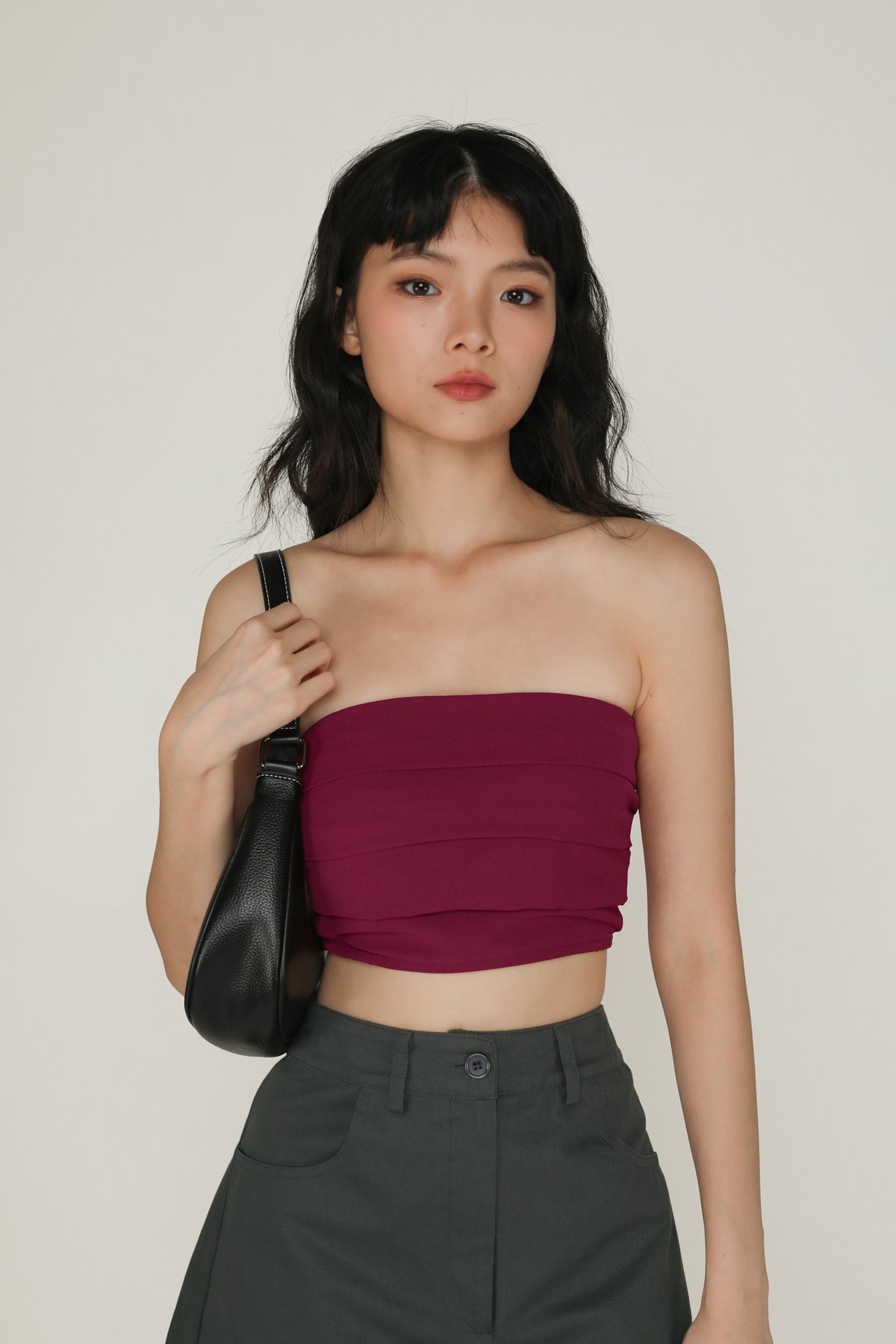 Lizzy Tiered Tube Top (Cherry Red)