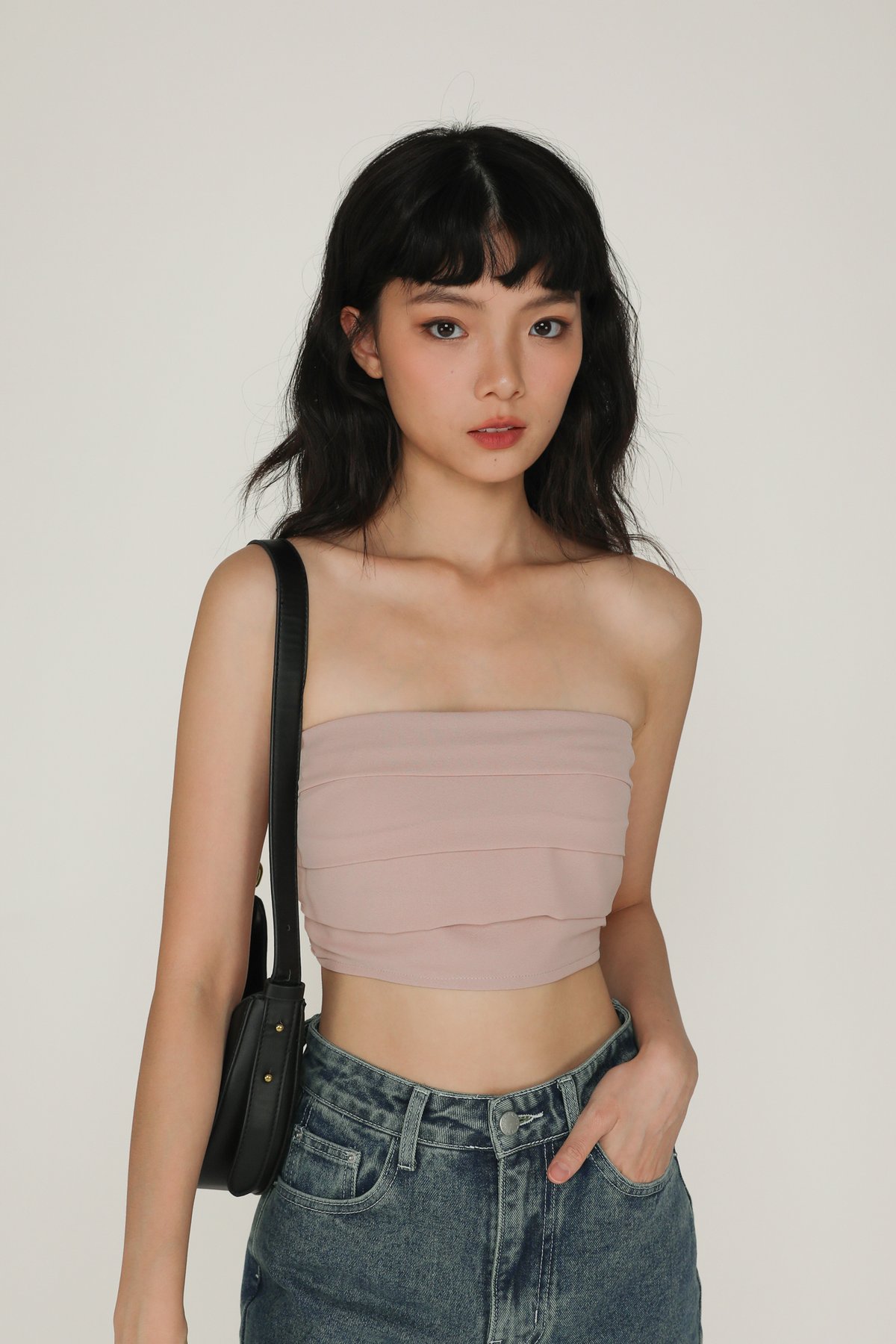 Lizzy Tiered Tube Top (Dusty Pink)