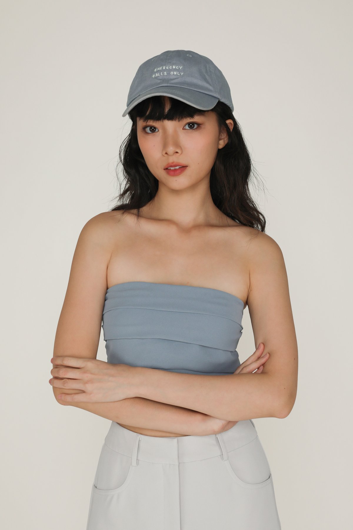 Lizzy Tiered Tube Top (Misty Blue)