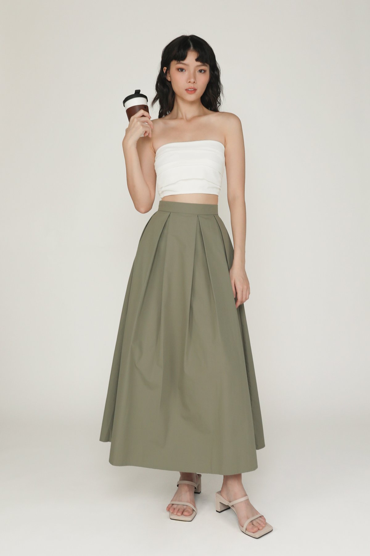 Lizzy Tiered Tube Top (White)