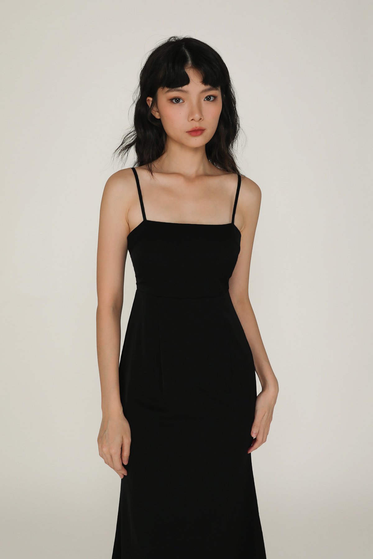 Luiza Padded Midi Dress (Black)