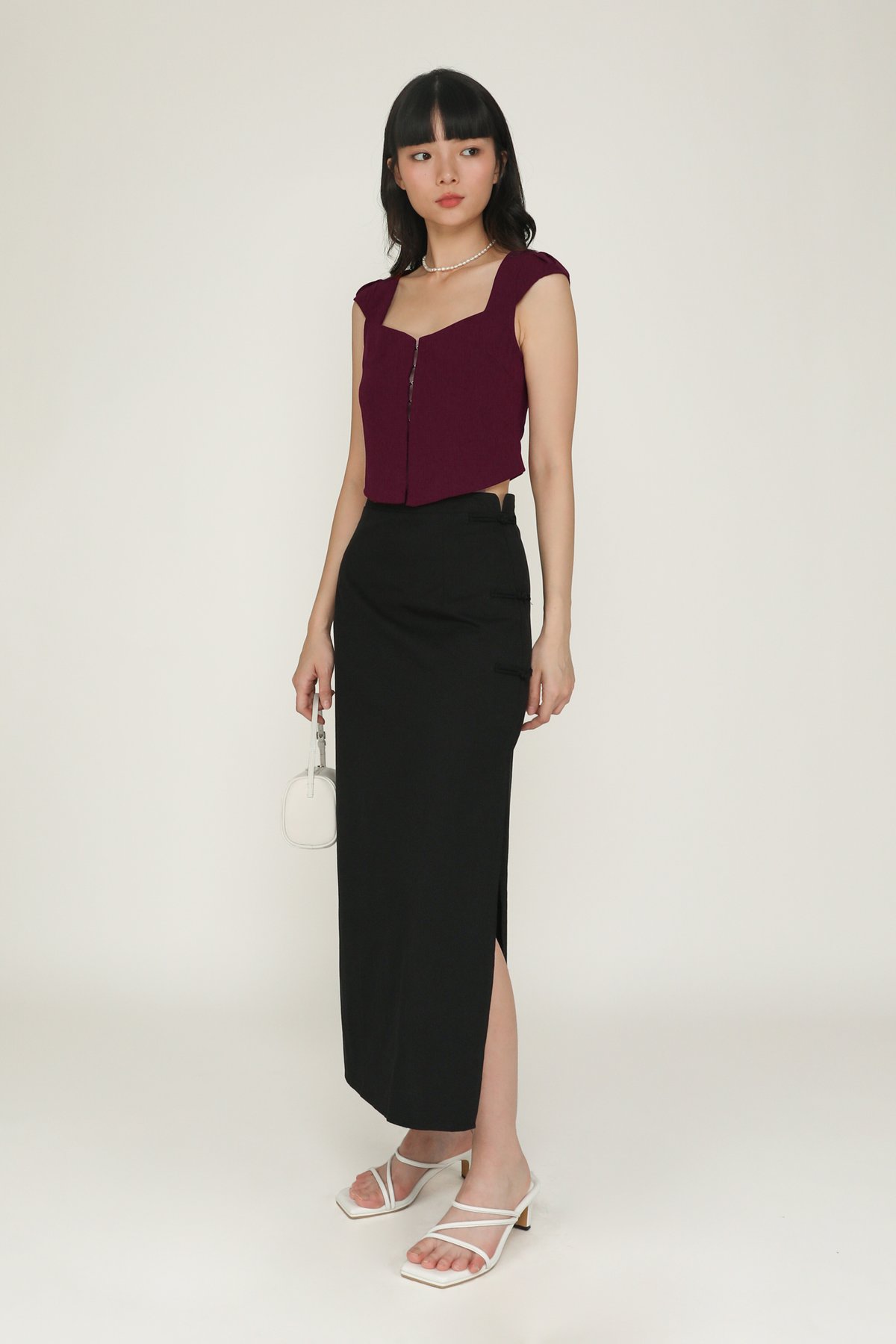 Ming Knotted Maxi Skirt (Black)