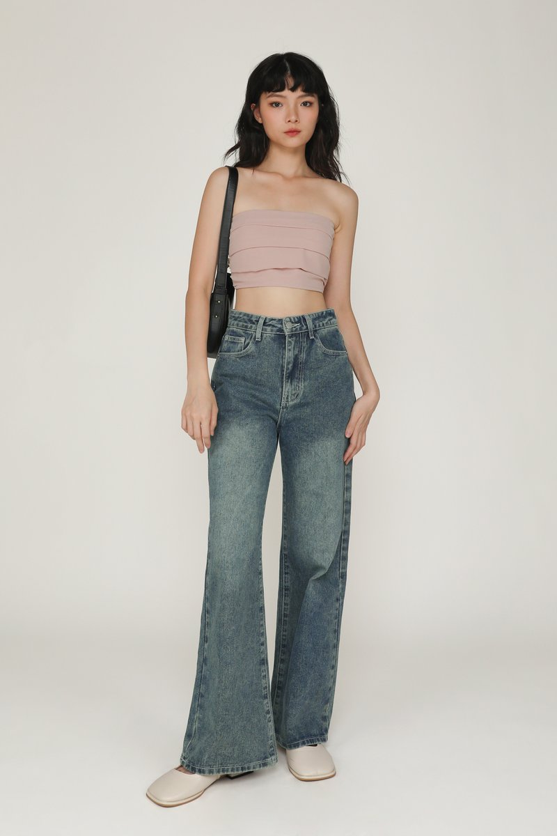 Lizzy Tiered Tube Top (Dusty Pink) | The Tinsel Rack