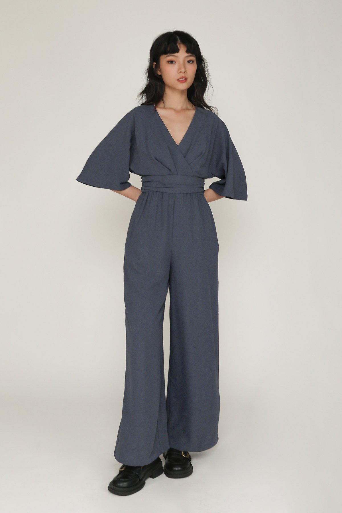 Gaelle Kimono Jumpsuit (Slate Blue)