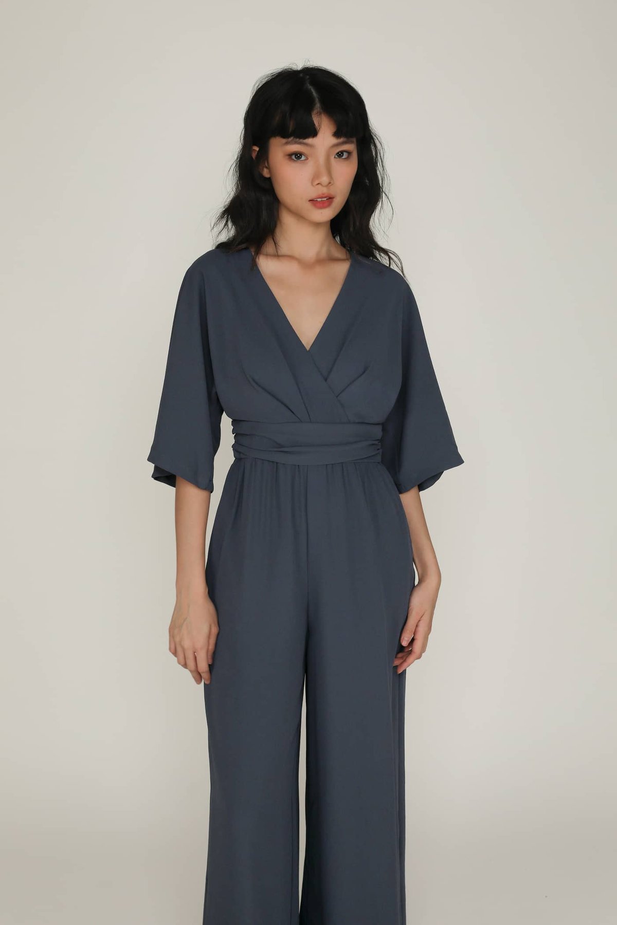 Gaelle Kimono Jumpsuit (Slate Blue)