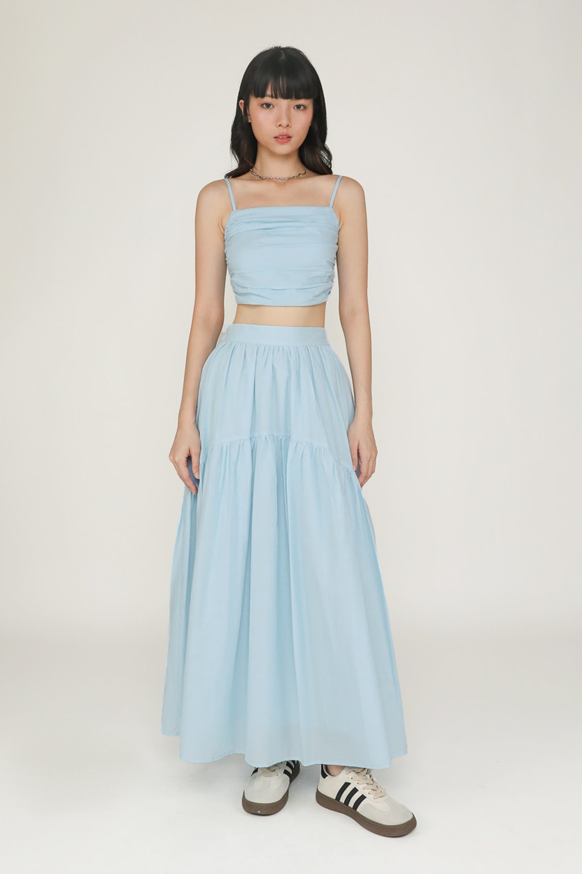 Isabella Tiered Maxi Skirt (Light Blue)