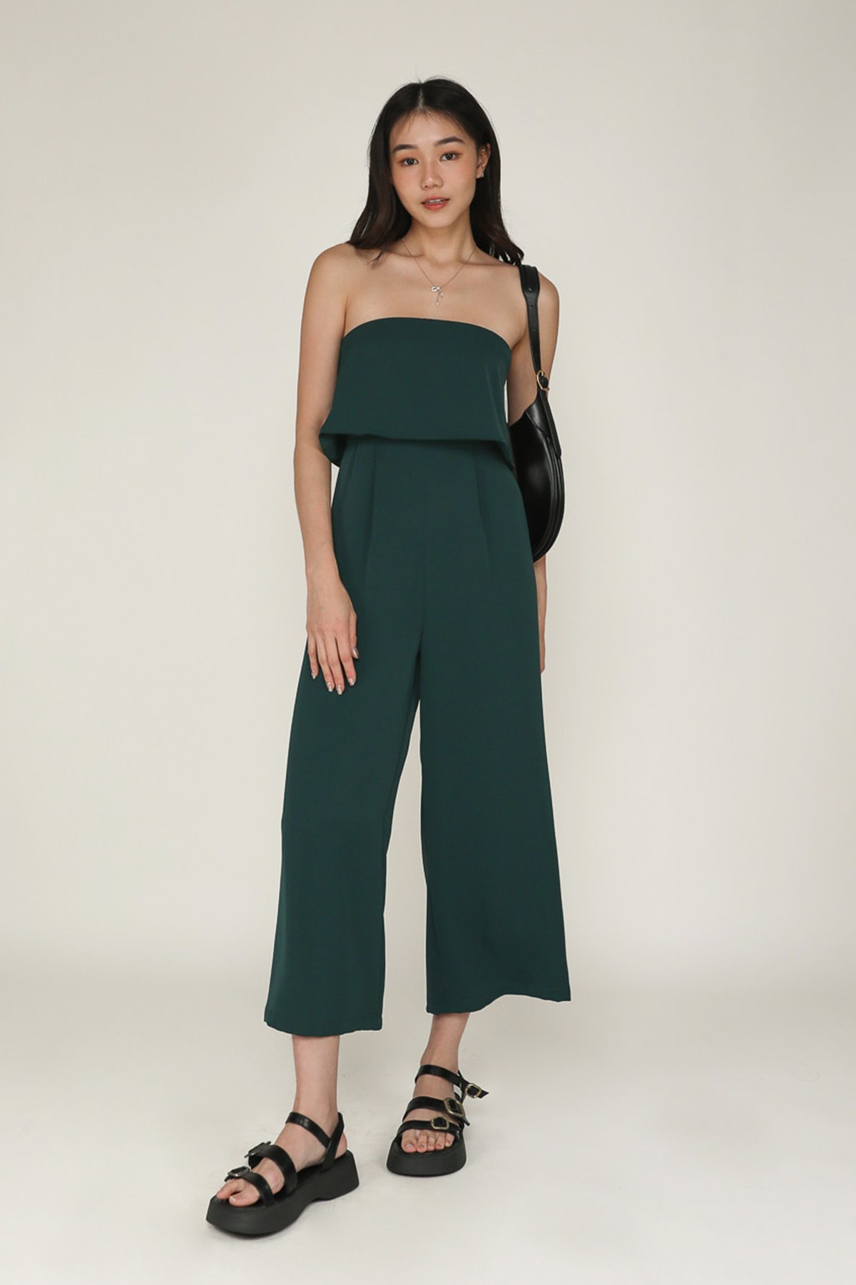 Petite Brenna Tube Jumpsuit (Forest Green)