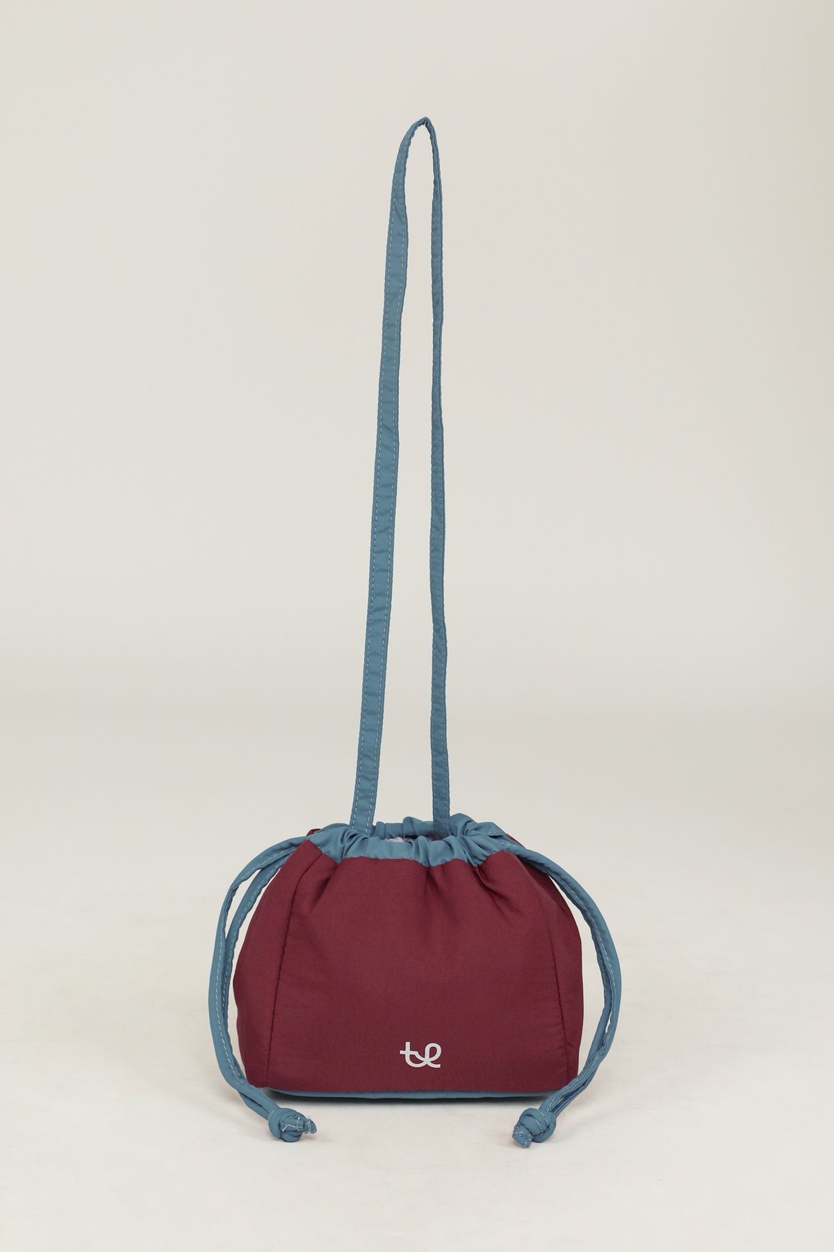 Pouf Contrast Drawstring Mini Bag (Maroon)