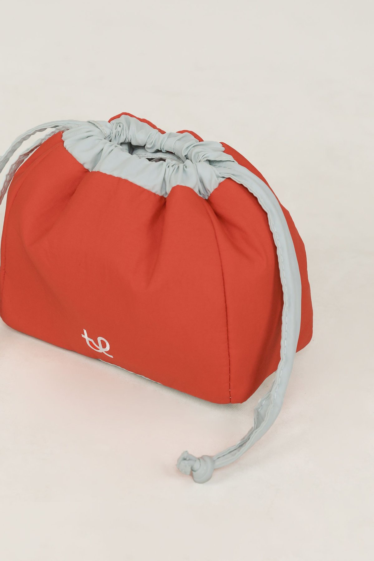 Pouf Contrast Drawstring Mini Bag (Vermillion)
